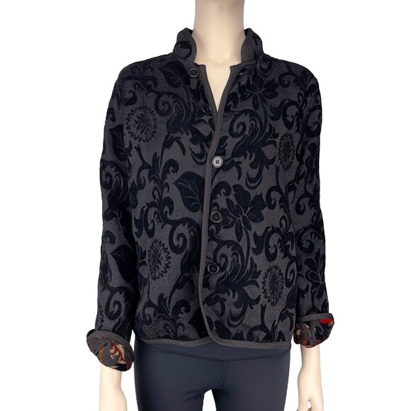 VINTAGE‎ 70’s Incredible Reversible Floral Velvet Tapisserie Jacket Whimsigoth - Picture 4 of 10